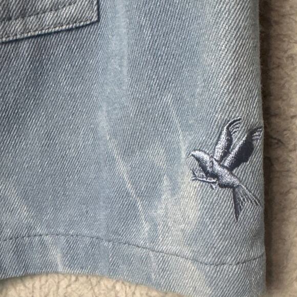 One Teaspoon Denim Boxer Shorts Blue Fade Worn In Look Size S NWT Relaxed Style - Picture 8 of 10